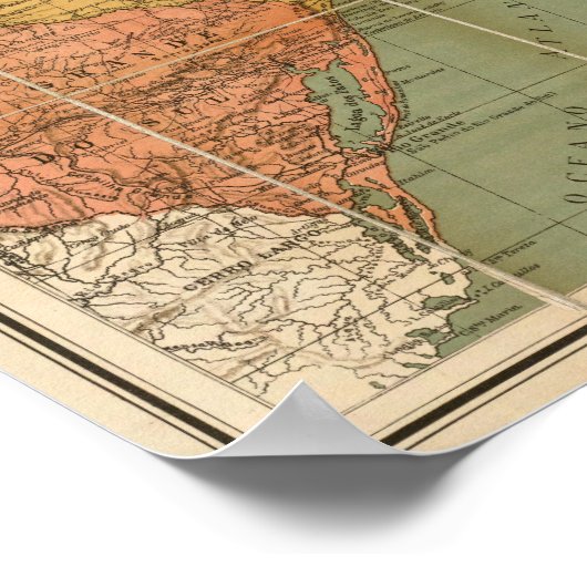 Poster Carte du Brésil (Coin)