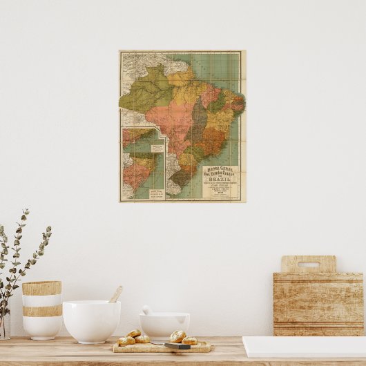 Poster Carte du Brésil (Cuisine)