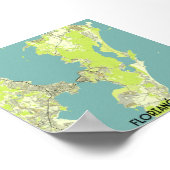 Poster Carte du Brésil de Florianópolis (Coin)