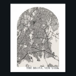 Poster Carte du Bronx New York Boho Minimal Arch Street<br><div class="desc">Carte du Bronx New York Boho Minimal Arch Street</div>