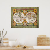 Poster Carte du C17th Old World de Jean Boisseau (Cuisine)