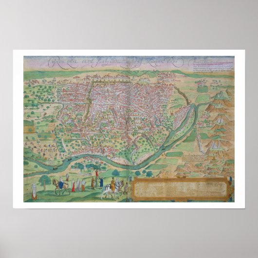 Poster Carte du Caire, de Civitates Orbis Terrarum par G (Devant)