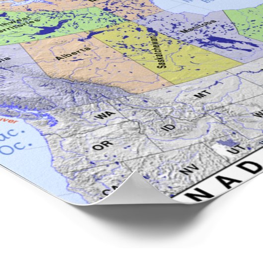 Poster Carte du Canada (Coin)