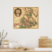 Poster Carte du Canada 1730 (Cuisine)