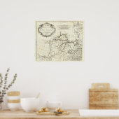 Poster Carte du Canada montrant les villages amérindiens (Cuisine)