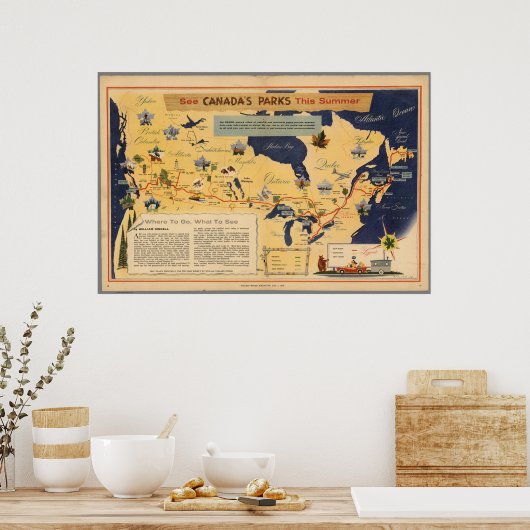 Poster Carte du Canada - Parcs Canada (Cuisine)