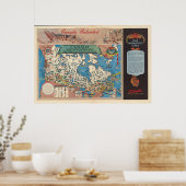 Poster Carte du Canada - Ressources naturelles et industr (Cuisine)