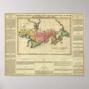Poster Carte du Canada supérieur et inférieur