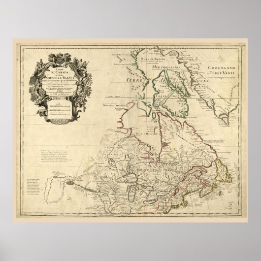Poster Carte du Canada (vers 1718) (Devant)