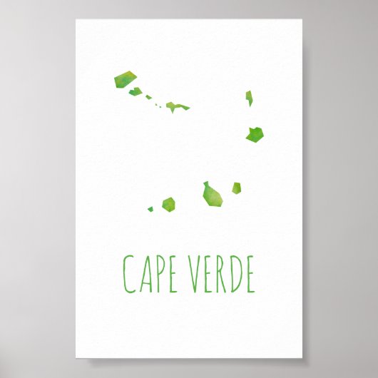 Poster Carte du Cap-Vert (Devant)