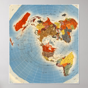 Poster Carte du carré et du plan de terre plat