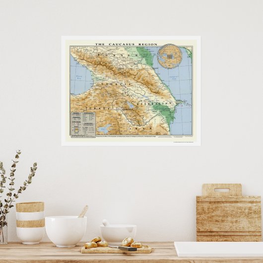 Poster Carte du Caucase 1994 (Cuisine)