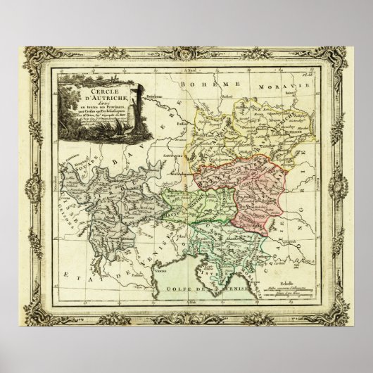 Poster Carte du Cercle autrichien du Saint Empire Romain (Devant)