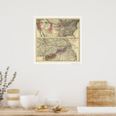 Poster Carte du chemin de fer Atlantique et Pacifique 187 (Cuisine)