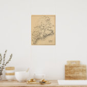 Poster Carte du chemin de fer du Maine (Cuisine)