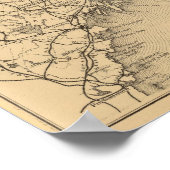 Poster Carte du chemin de fer du Maine (Coin)