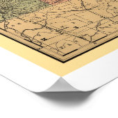 Poster Carte du chemin de fer et de la poste du Tennessee (Coin)