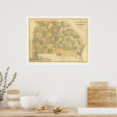 Poster Carte du chemin de fer Georgia & Alabama 1839 (Cuisine)