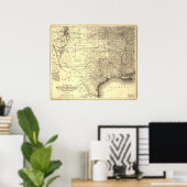 Poster Carte du chemin de fer Houston & Texas Central 186 (Bureau à domicile)