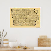 Poster Carte du chemin de fer Iowa 1897 (Cuisine)