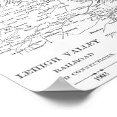 Poster Carte du chemin de fer Lehigh Valley 1903 (Coin)