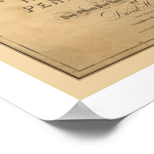 Poster Carte du chemin de fer New Jersey & Pennsylvanie 1 (Coin)