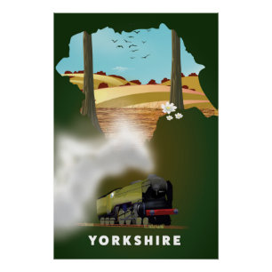Poster Carte du chemin de fer Yorkshire