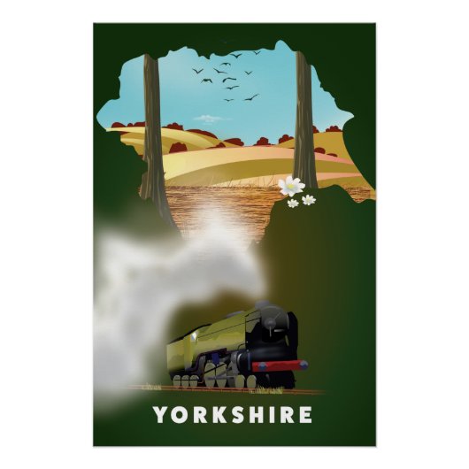 Poster Carte du chemin de fer Yorkshire (Devant)
