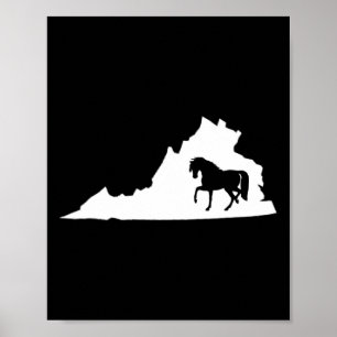 Poster Carte du cheval de Virginie équitation équitation