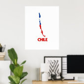 POSTER CARTE DU CHILI (Bureau à domicile)