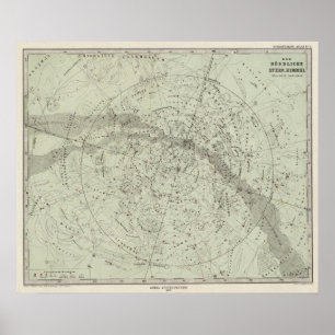 Poster Carte du ciel de nuit du nord