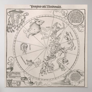 Poster Carte du ciel du sud