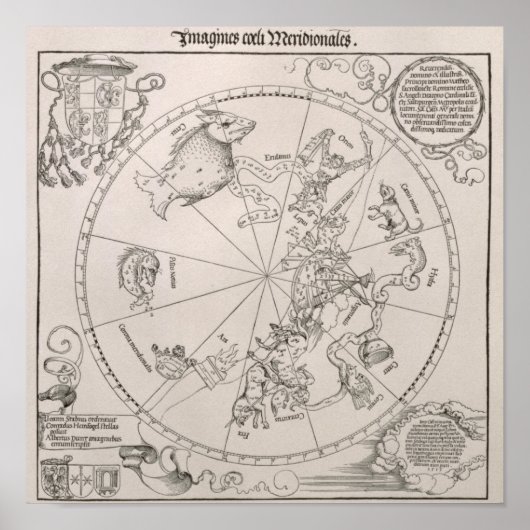 Poster Carte du ciel du sud (Devant)