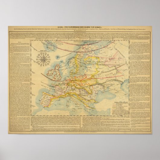 Poster Carte du climat de l'Europe (Devant)