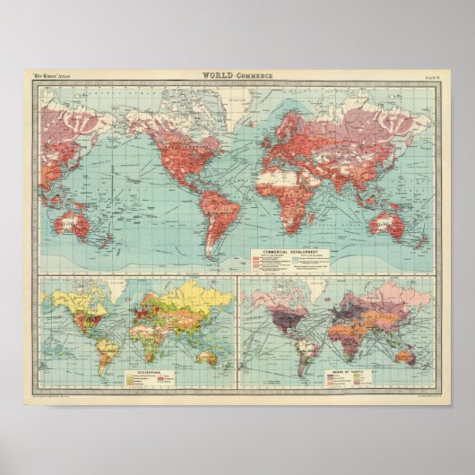 Poster Carte du commerce mondial (Devant)