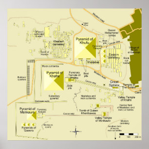 Poster Carte du complexe pyramidal de Gizeh Diagramme