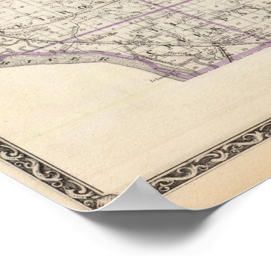 Poster Carte du comté d'Adams (Coin)