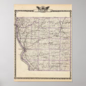 Poster Carte du comté d'Adams (Devant)