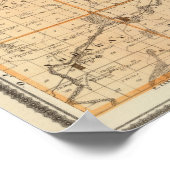 Poster Carte du comté d'Adams, État de l'Iowa (Coin)