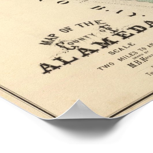Poster Carte du comté d'Alameda (Coin)
