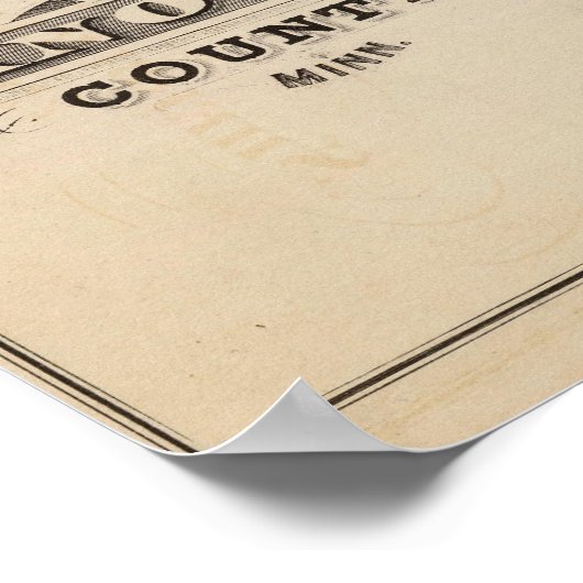 Poster Carte du comté d'Anoka, Minnesota (Coin)