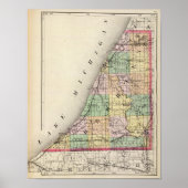 Poster Carte du comté de Berrien, Michigan (Devant)