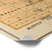 Poster Carte du comté de Blue Earth, Minnesota (Coin)