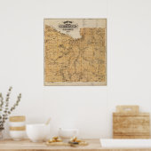 Poster Carte du comté de Blue Earth, Minnesota (Cuisine)