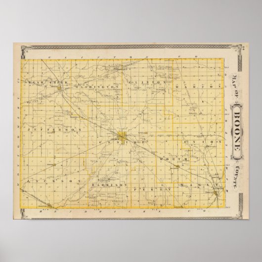 Poster Carte du comté de Boone (Devant)