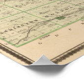 Poster Carte du comté de Butler, État de l'Iowa (Coin)