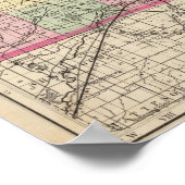 Poster Carte du comté de Calhoun, Michigan (Coin)