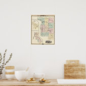 Poster Carte du comté de Calumet, État du Wisconsin (Cuisine)