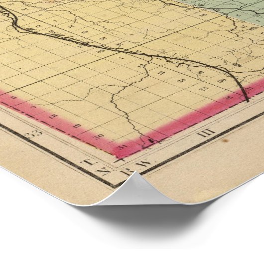 Poster Carte du comté de Cheboygan, Michigan (Coin)