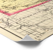 Poster Carte du comté de Clare, Michigan (Coin)